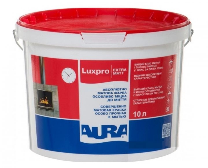 

Краска латексная Aura Lux Pro Extramatt белая 10 л арт - 40497