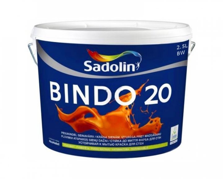 

Краска интерьерная Sadolin Bindo 20 белая 2.5 л арт 500-25