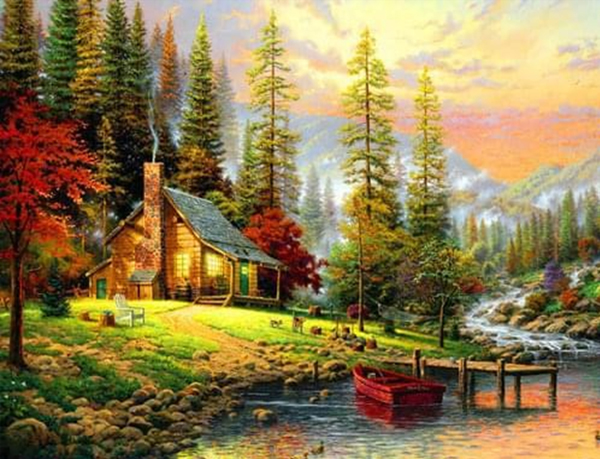 

Алмазная мозаика 50*40 на подрамнике Weekend, c принт. рамой