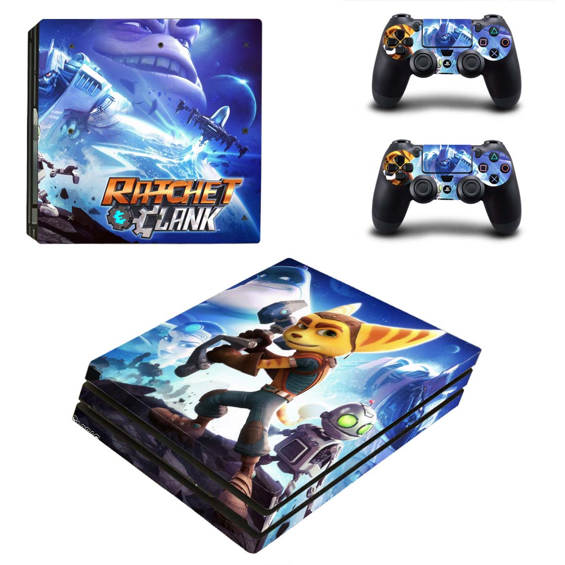 

Виниловые наклейки на PS4 PRO и DualShock Ratchet & Clank Sony PlayStation 4 Pro игровая консоль Skin (PV1027)