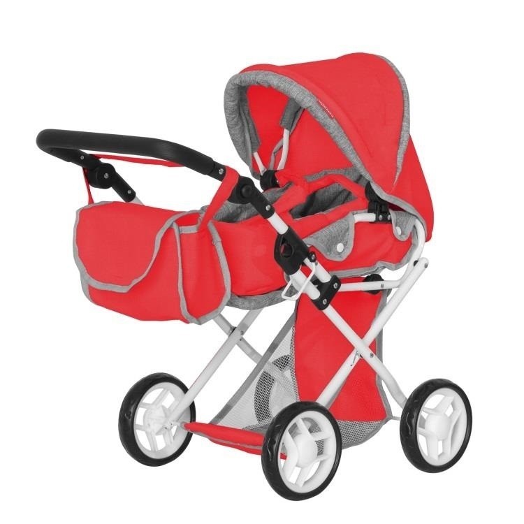 

Коляска для кукол CARRELLO UNICO 9346 RED с сумкоюй