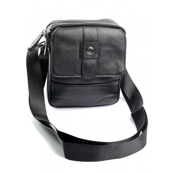 

Кожаная сумка мужская небольшая BagMan 0608 Black