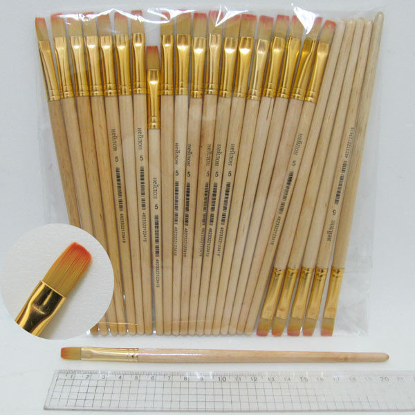 

Кисть нейлон плоская 25шт 5-N-BP