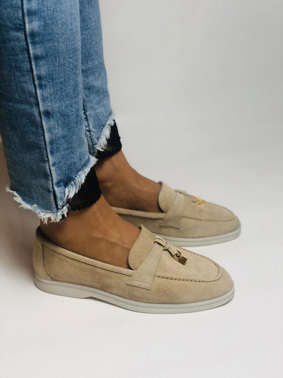 

Женские мокасины Evromoda 37 Бежевый-кофейный 2655