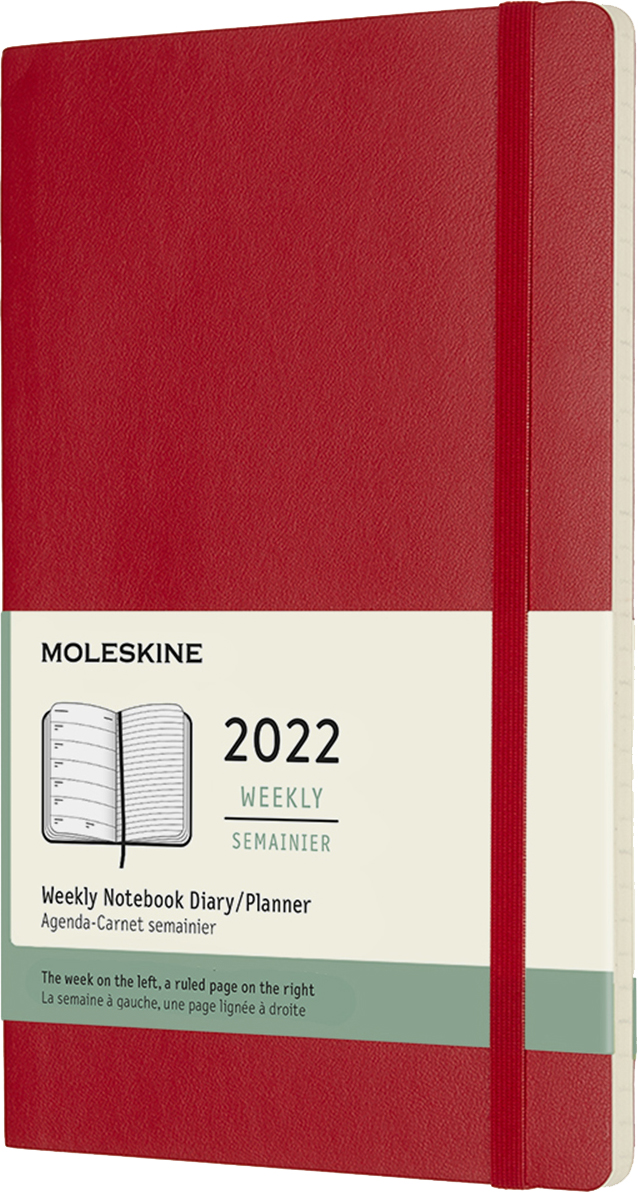 

Еженедельник Moleskine 2022 13 х 21 см 144 страницы Красный М’який (8056420855869)