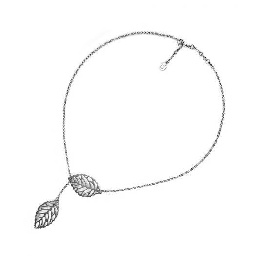 

Серебряное колье Листочки 6125 без вставки