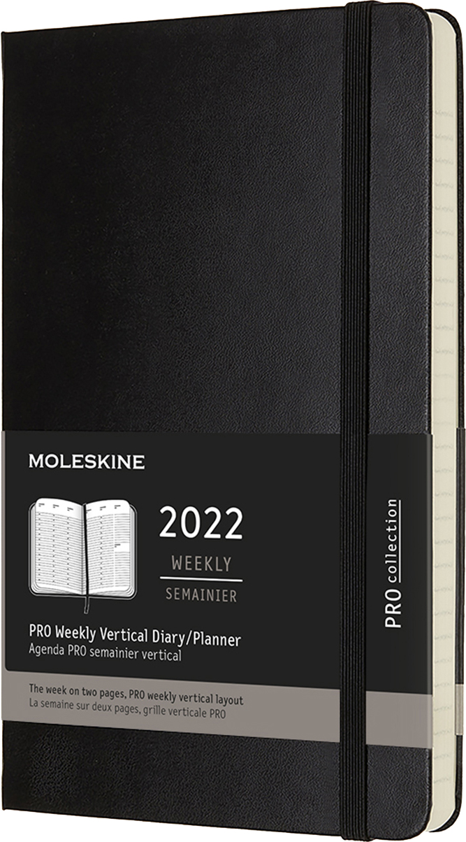 

Еженедельник Moleskine Вертикальный PRO 2022 средний Черный (8056420856118)