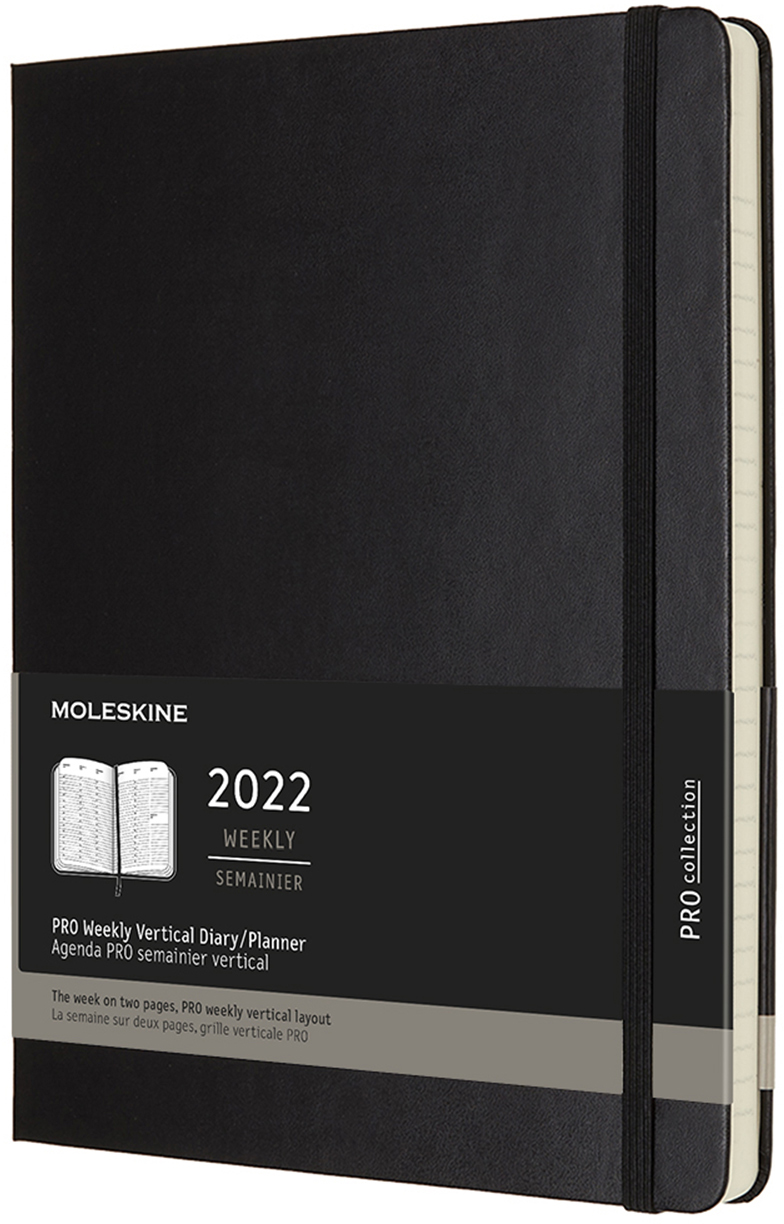

Еженедельник Moleskine Вертикальный PRO 2022 большой Черный (8056420856125)