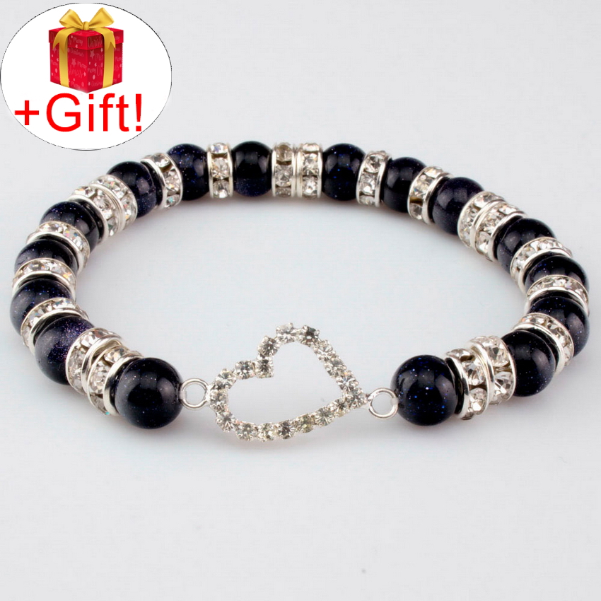 

Браслет авантюрин синий натуральный (8 мм), размер 19 см, julB0640