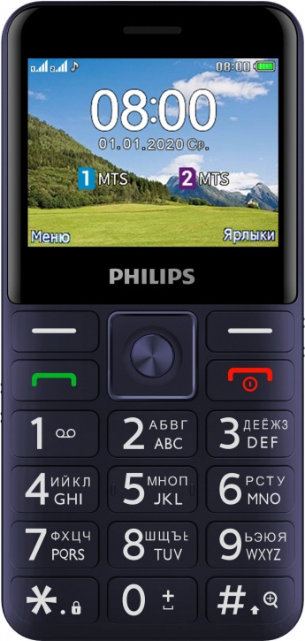 

Мобильный телефон Philips E207 Xenium Blue