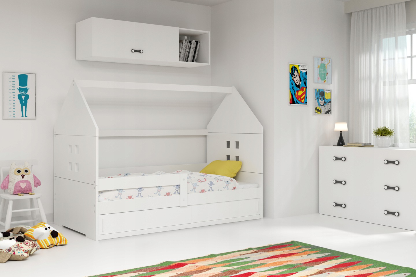 

Детская кровать чердак Домик KidsBunkBed белый цвет 160х80 см. 124х86х164 см.