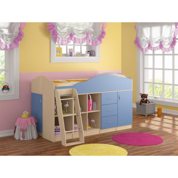 

Низкая кровать-чердак KidsBunkBed K-0011 венге светлый венг темный 115х87 х195 см