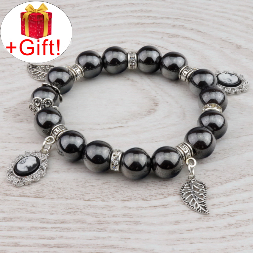 

Браслет гематит натуральный (12 мм), размер 18 см, julB0780