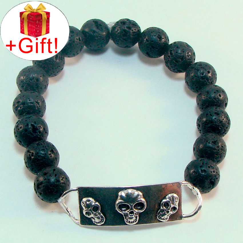 

Браслет лава натуральная (10 мм), размер 20 см, julB0065