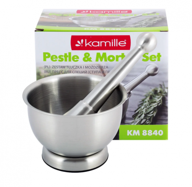 

Ступка и пестик из нержавеющей стали для специй Kamille KM-8840
