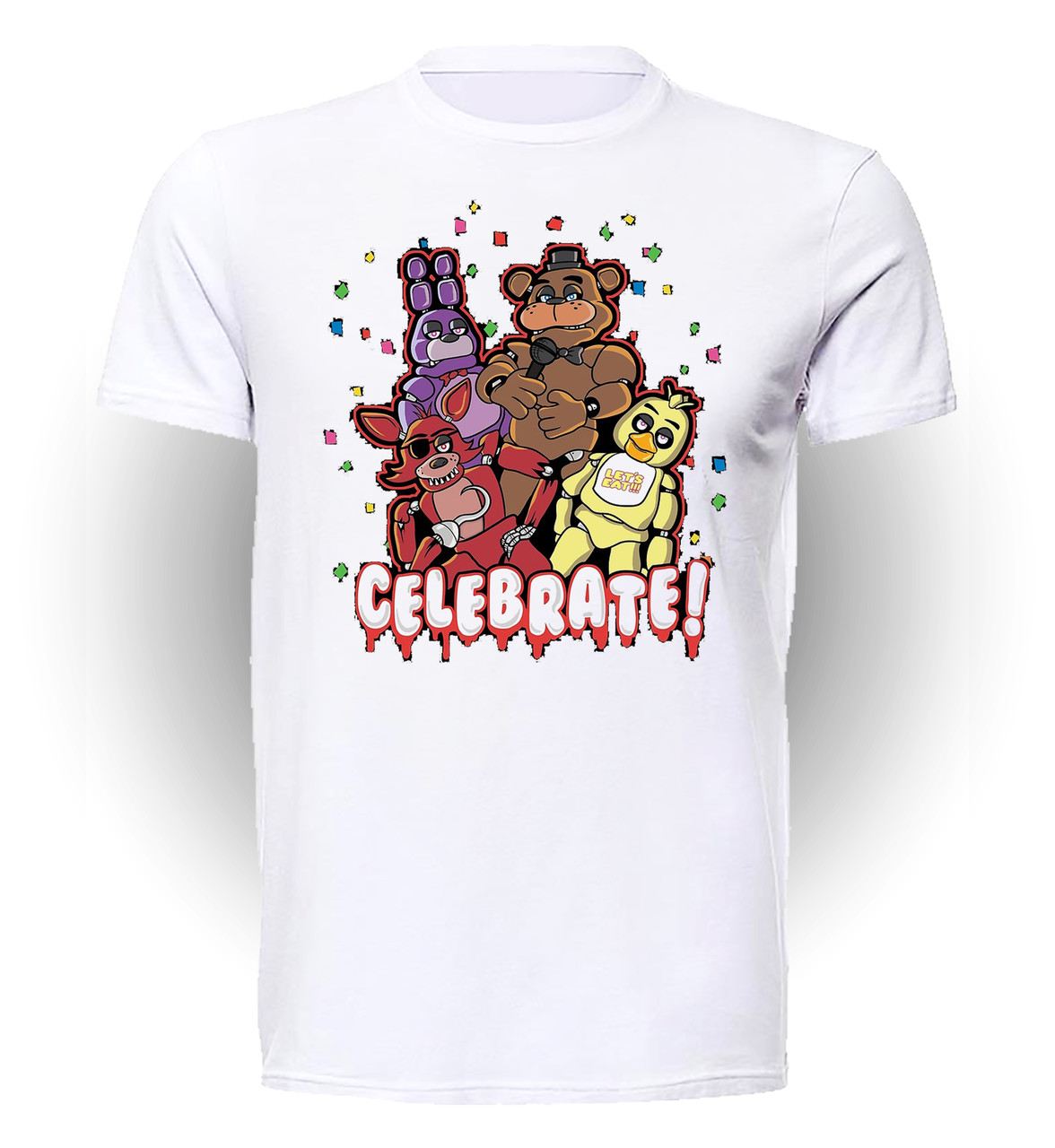 

Футболка детская 134 см Gee! Белая с рисунком 5 ночей с Фредди Five Nights at Freddy’s celebrate FN.01.071