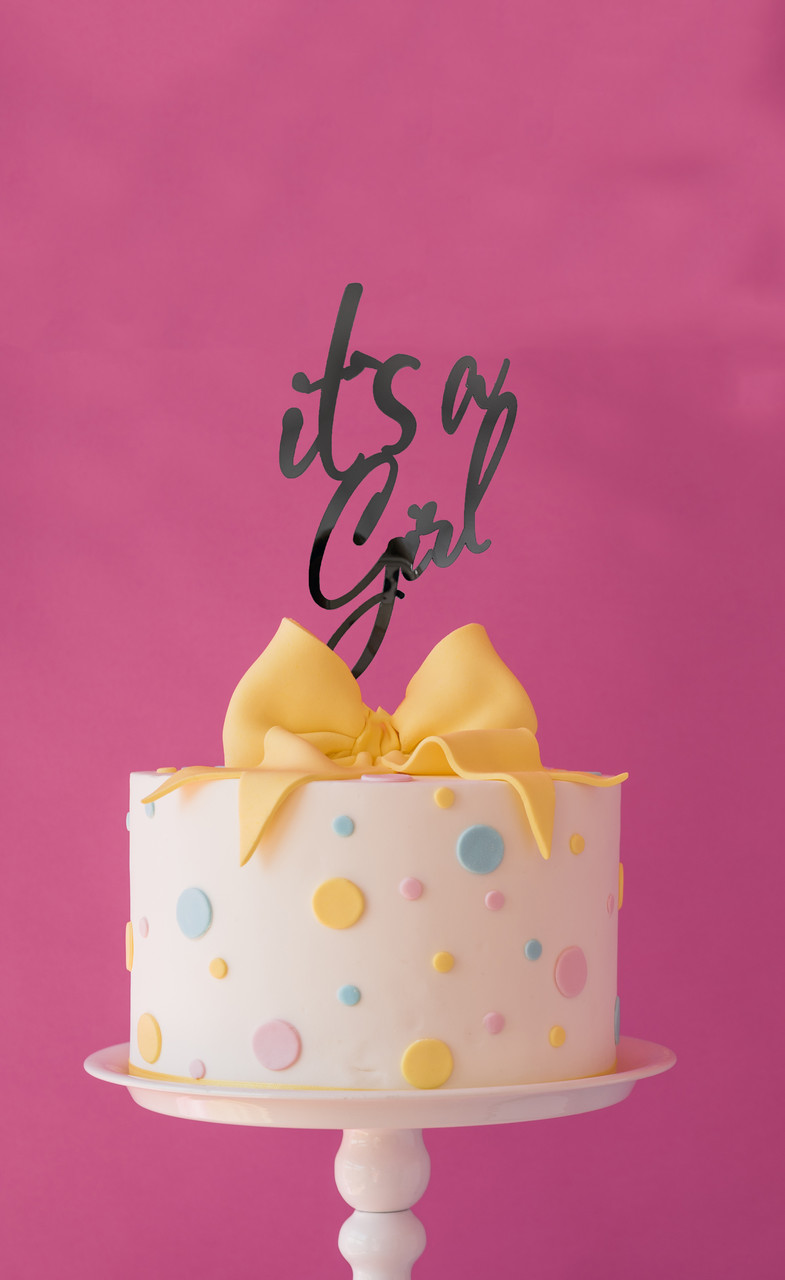 

Топер фігурка на торт дзеркальний двосторонній Manific Decor "It`s a Girl" Срібний