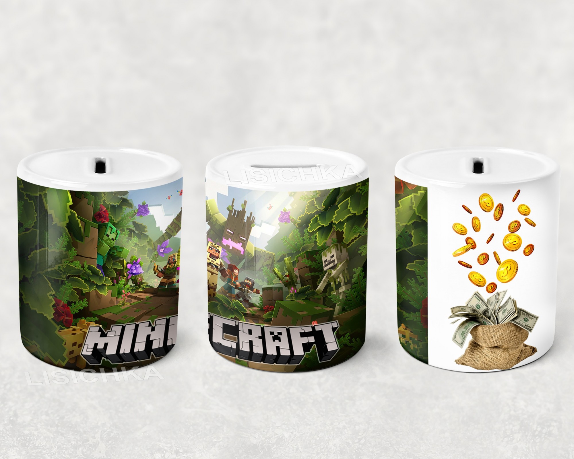 

Копилка Foxstyle Майнкрафт, керамическая копилка Minecraft, NA.1