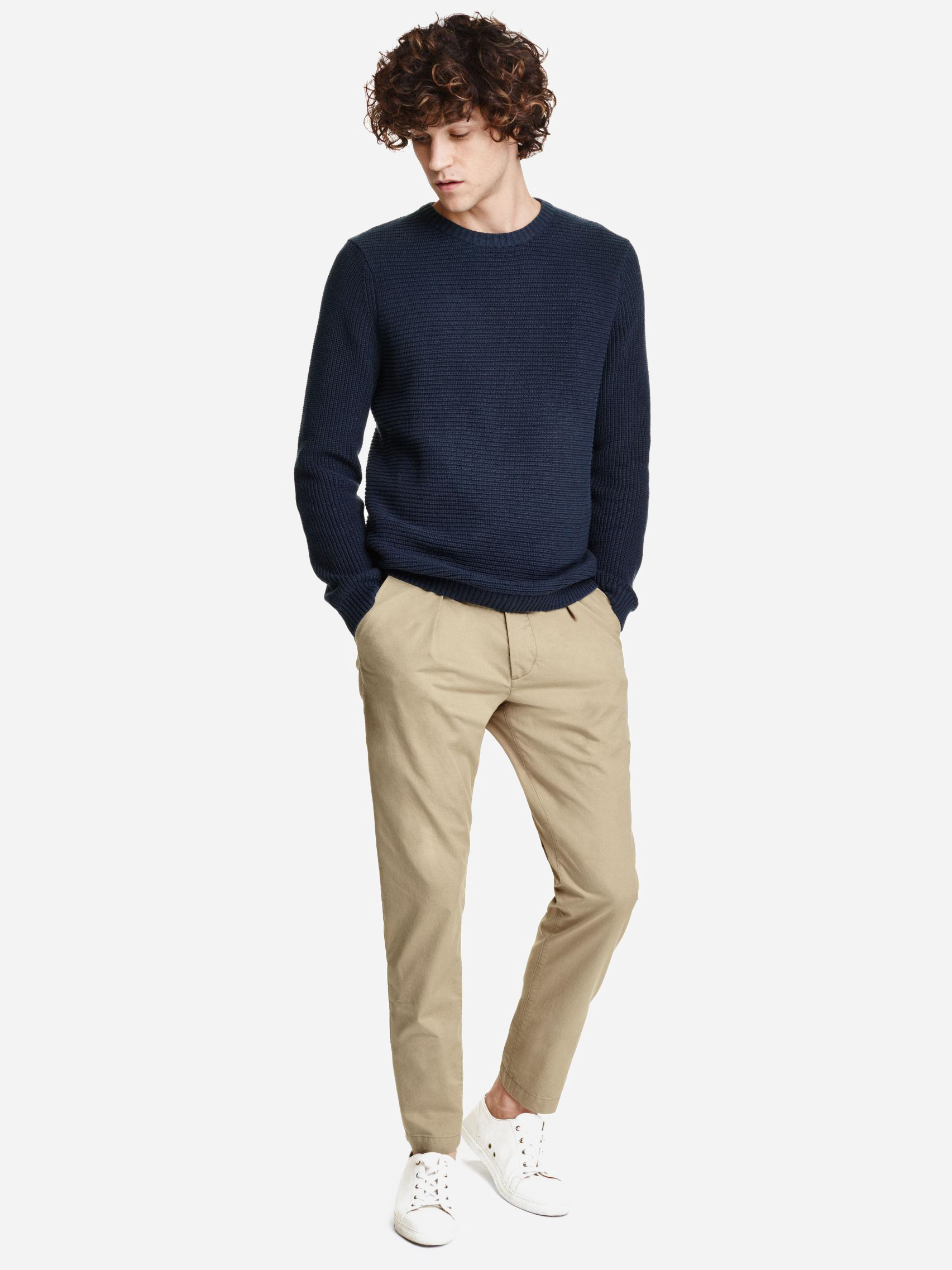 

Брюки H&M 3549303-ACWJ 38 Светло-бежевые