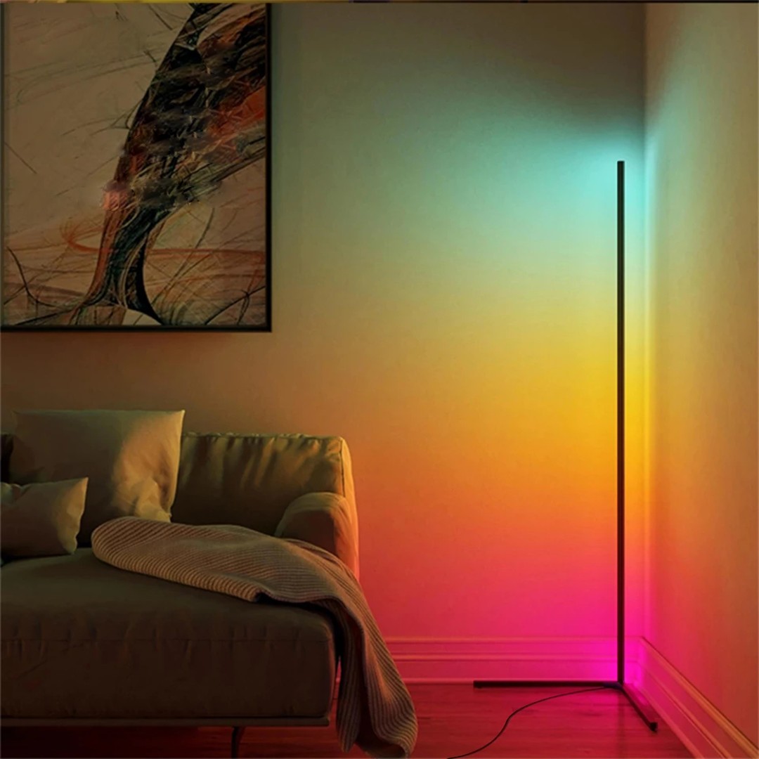 

Угловая LED лампа / торшер LED design Black 150 см 21 Вт, чёрный с пультом управления для для регулировки цветовой гаммы и яркости (330 эффектов) (150 Black)