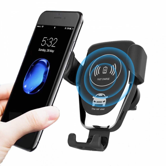 

Беспроводная бстрая зарядка держатель для телефона автомобильная Mount Charger, черная