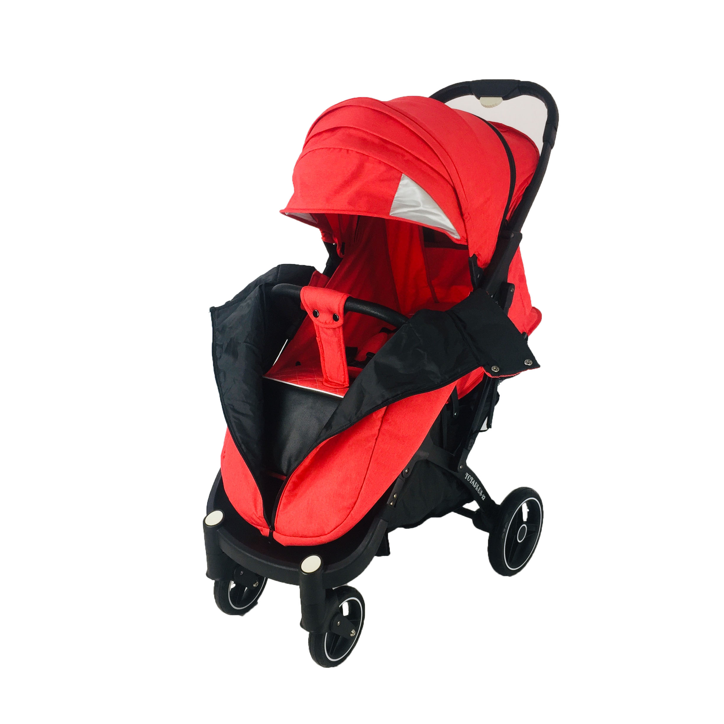 

Коляска Yoya Plus Pro-22 с Большим дождевиком Красная на Черной раме