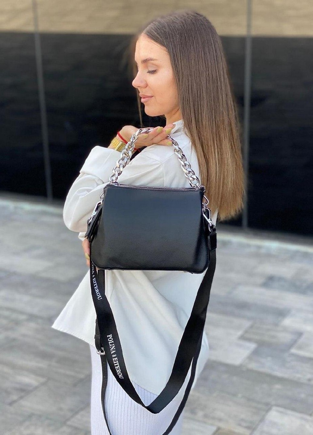 

Сумка женская Polina&Eiterou 17 25 11.5 см Черный