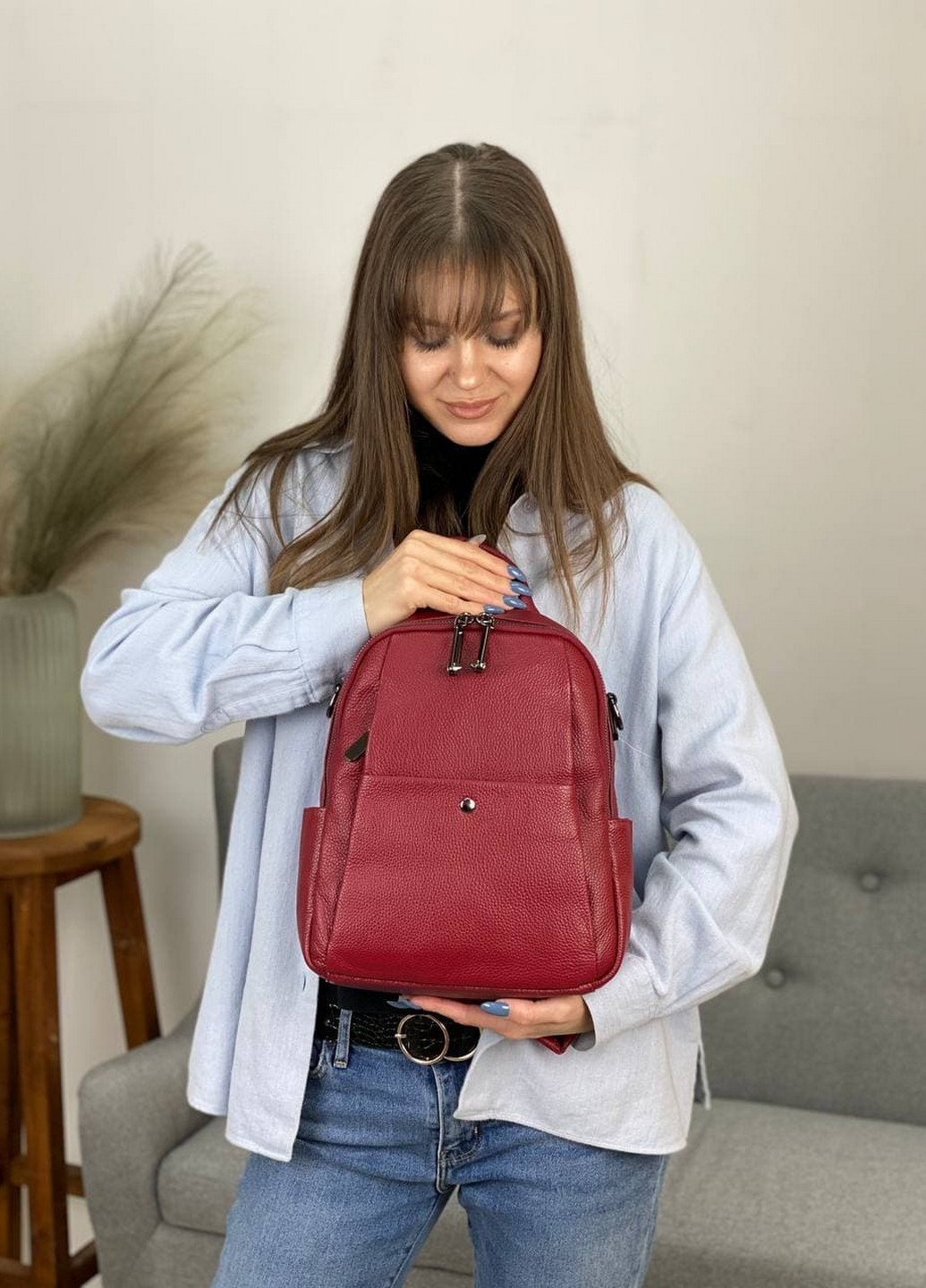 

Рюкзак женский кожаный Magicbag 29 24 10 см Красный
