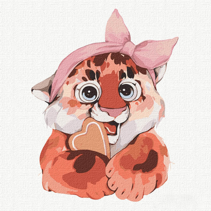 

Набір для розпису по номерах. "Пухнаста панночка" 30*30см