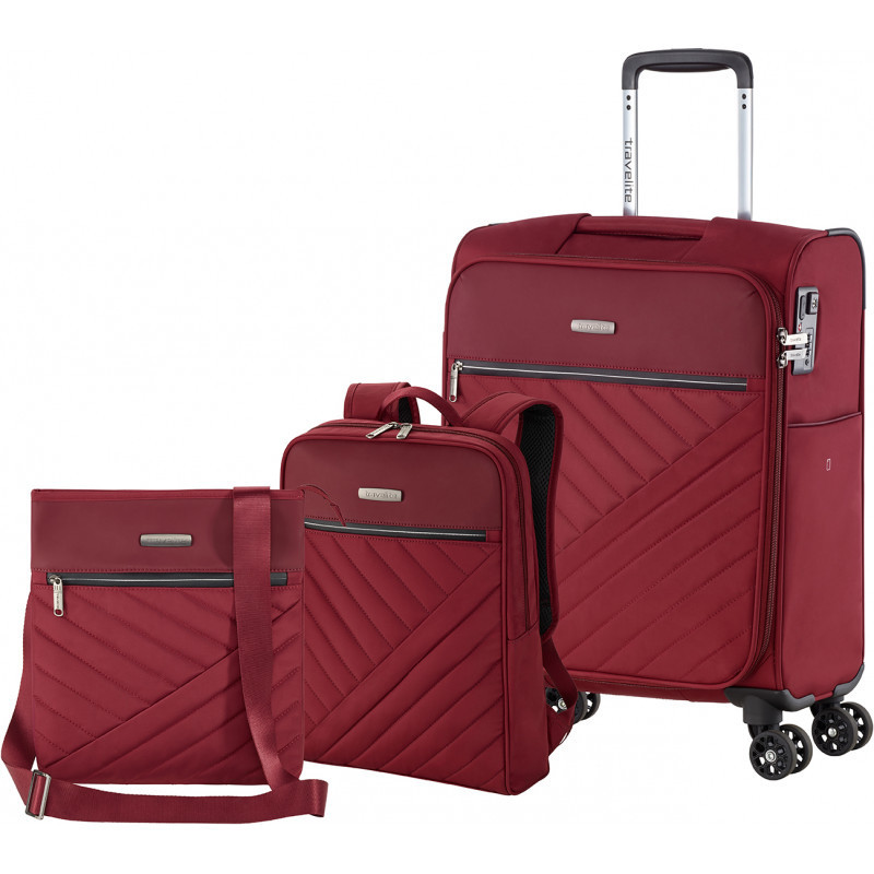 

Комплект чемодан+сумка+рюкзак Travelite JADE Bordeaux S 38л (TL090130-70)