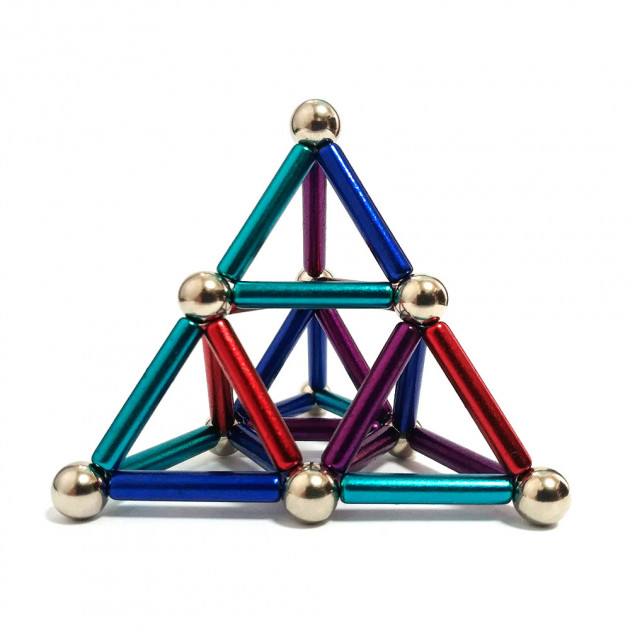 

Разноцветный магнитный конструктор Buckyballs Buckybars, 64 детали