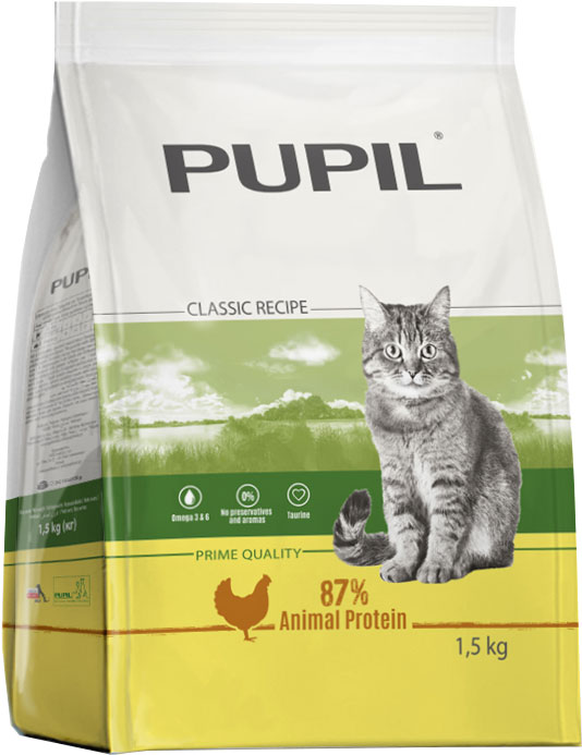 Акція на Полноценный сухой корм для взрослых кошек PUPIL Prime с курицей печенью и овощами 1.5 кг (5906731505225) від Rozetka UA