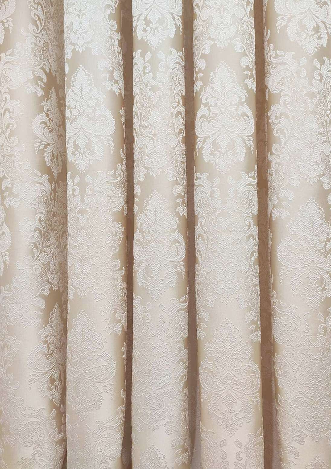 

Шторы Декорин Версаль 250х275 см 2 шт Молочный рисунок на светло-золотистом фоне
