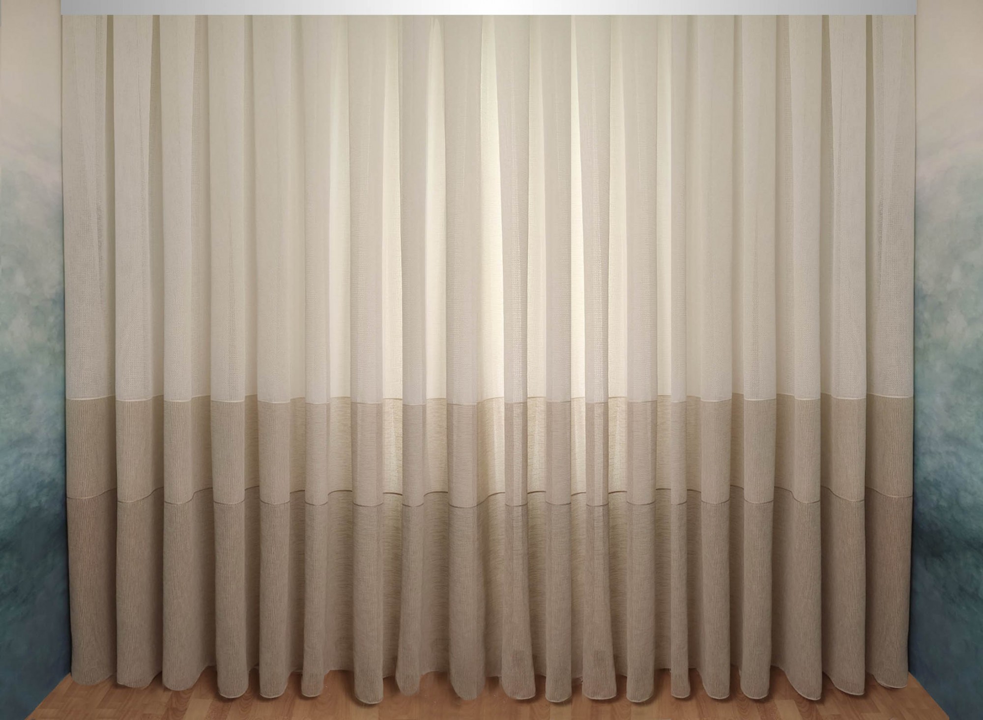 

Тюль Сафари лен с полоской Декорин 400х260 см 1 шт Светло-бежевый