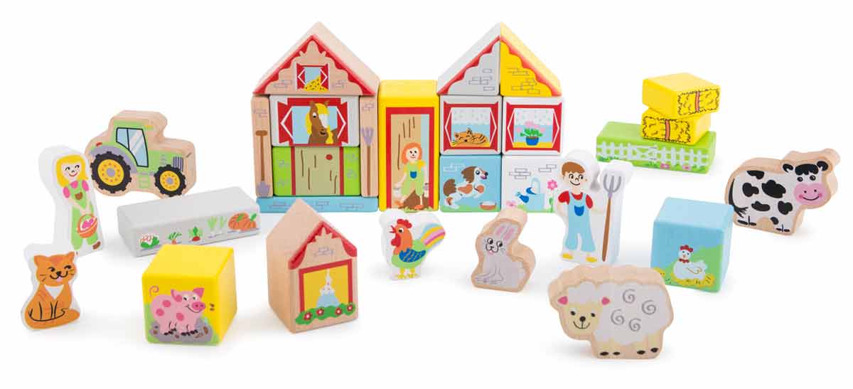 

Набор детских кубиков New Classic Toys Ферма 23 × 17 × 3 см (10820)