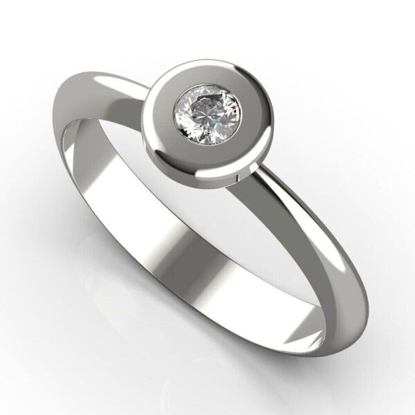 

Каблучка Lunet Jewellery з білого золота, з діамантом 18.5 розмір 24081121