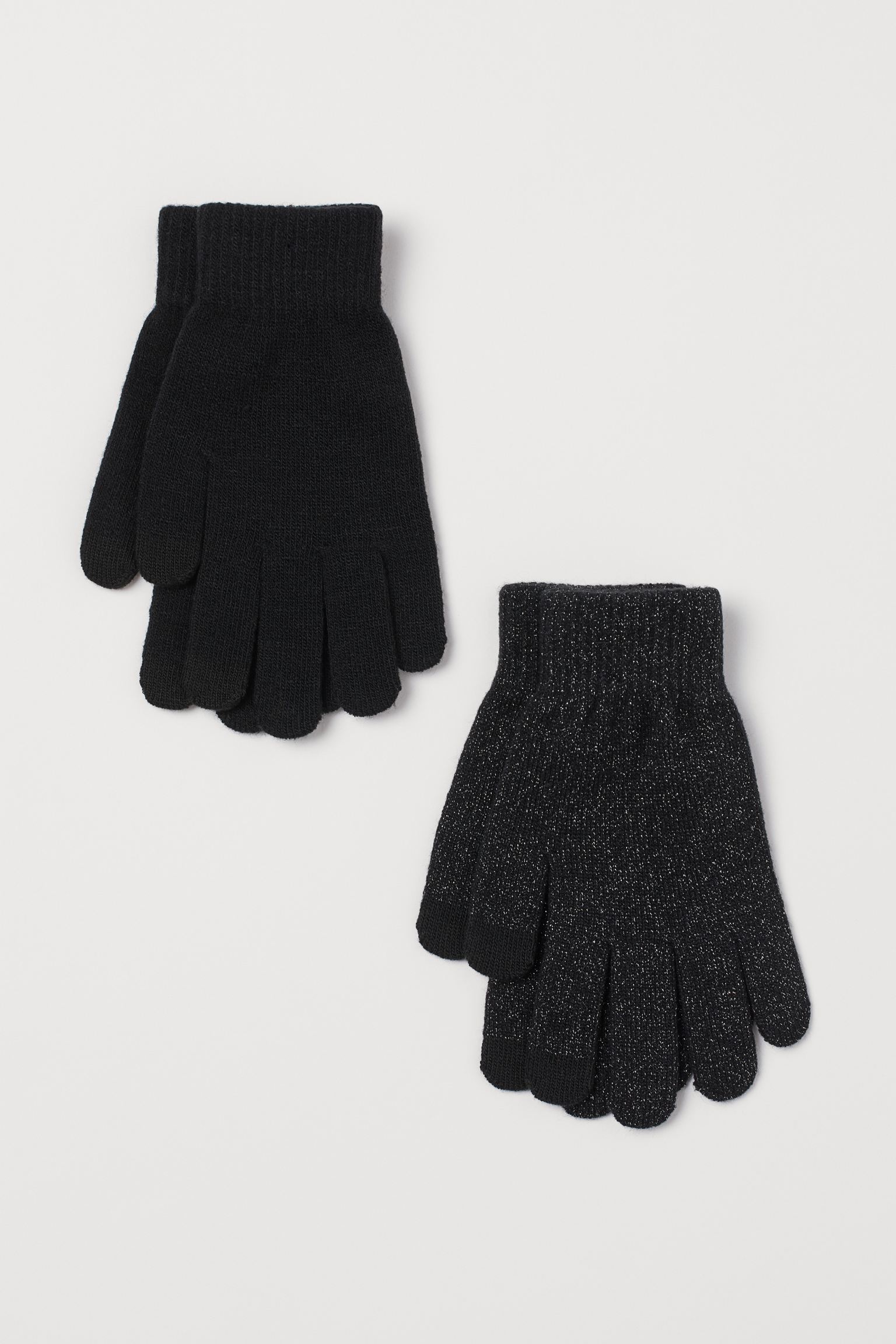 

Перчатки (2 шт.) H&M S M черный 27089421942