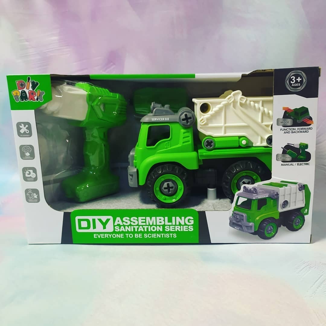 

Конструктор Diy Park с отверткой и шуруповертом Мусоровоз (669-2 В)