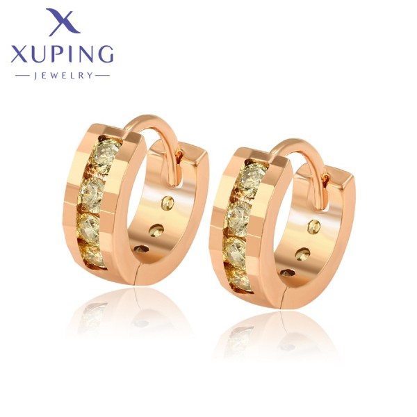 

Серьги Xuping со светло-зелеными фианитами позолота 18К 10000754