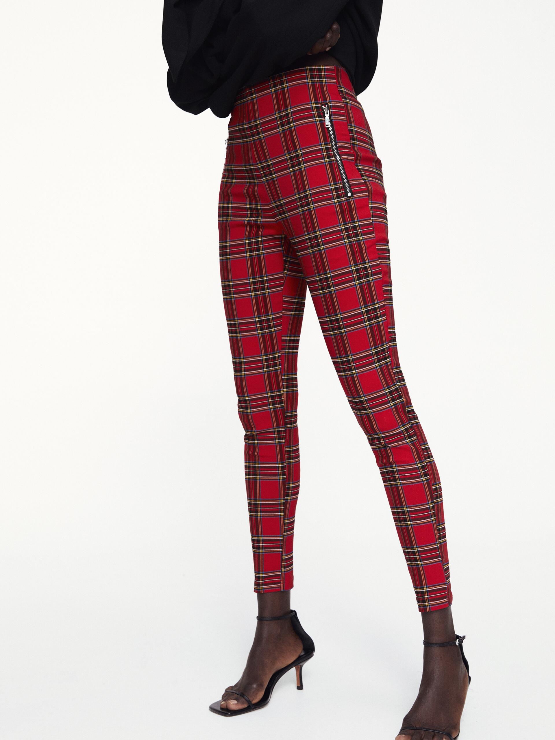 

Брюки Zara 4387/231/600  Красные в клетку, Брюки Zara 4387/231/600 XL Красные в клетку