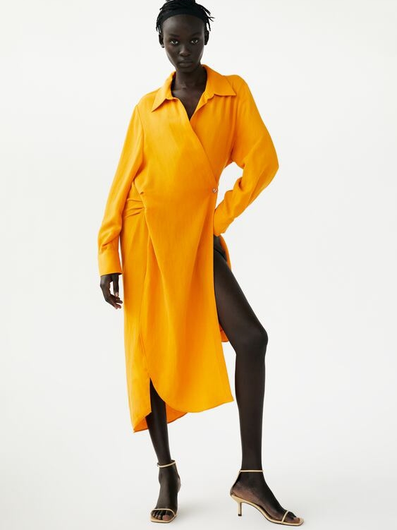 

Платье Zara 4437/084/643  Апельсиновое, Платье Zara 4437/084/643 XS Апельсиновое
