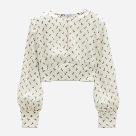 

Блузка Zara 8233/047/727 S Молочная в цветы