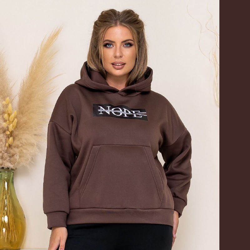 

Женский батник трикотаж с начёсом 4XL (60-62) мокко