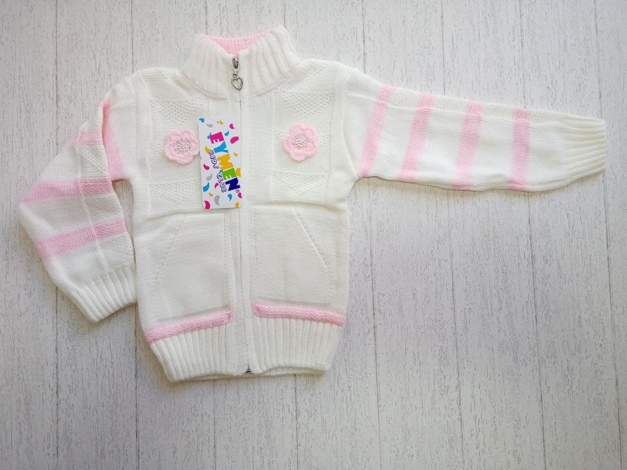 

Кофта в'язана для дівчинки біла ESMA 912-01, Кофта в'язана для дівчинки біла ESMA 912-01-98