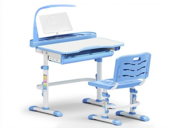 

Комплект парта и стульчик Evo-kids Evo-18 (с лампой) столешница белая / цвет пластика голубой Evo-18 BL с лампой