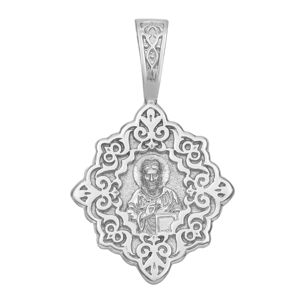 

Серебряная узорная ладанка Господь Вседержитель с молитвой на тыльной стороне 000125244