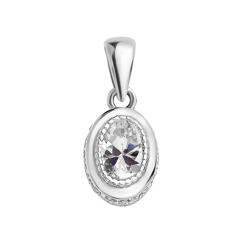 

Серебряный кулон с кристаллами циркония 000121416