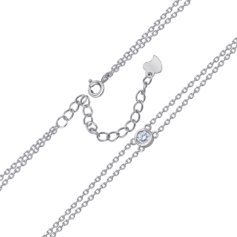 

Серебряный браслет с цирконием Swarovski 000145122 б/р размера