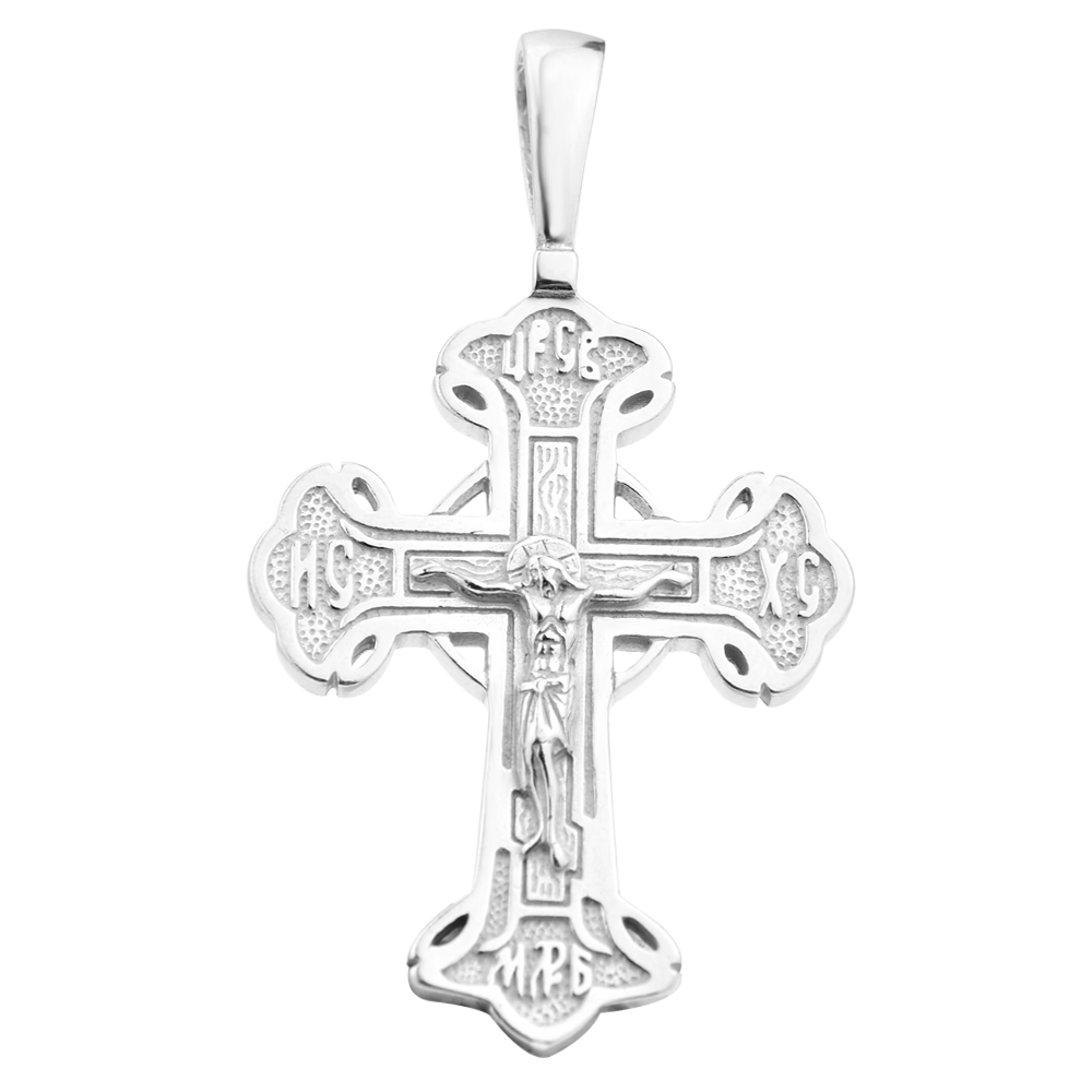 

Православный серебряный крестик с родированием 000124766