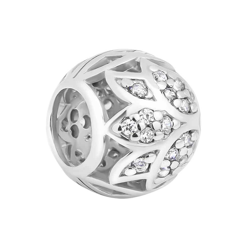 

Серебряный шарм с фианитами 000116404 б/р размера